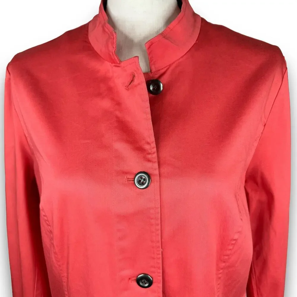 Additions by Chicos Lightweight Jacket Button Front Spring Coral Color Size 12